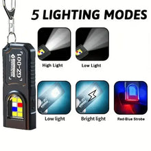 Load image into Gallery viewer, Powerful Mini COB LED Keychain Flashlight USB C Rechargeable Hanging Work Light Waterproof Keyring Camping Walking Pocket Lamp
