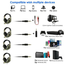 Load image into Gallery viewer, 3.5mm Wired Gaming Headphones With Microphone For Computer PS4 PS5 Xbox Bass Stereo PC High Sound Quality Wired Headset
