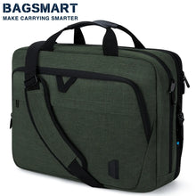 Load image into Gallery viewer, Large Expandable 17.3 inch Laptop Bag Case BAGSMART Waterproof Computer Shoulder Handbag Notebook Sleeve Bag Antitheft Briefcase
