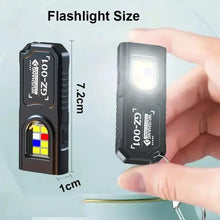 Load image into Gallery viewer, Powerful Mini COB LED Keychain Flashlight USB C Rechargeable Hanging Work Light Waterproof Keyring Camping Walking Pocket Lamp
