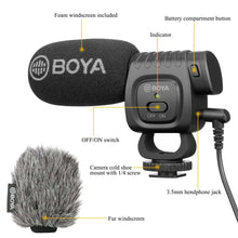 Load image into Gallery viewer, BOYA BY-BM3011 Cardioid Condenser Shotgun Microphone for PC Mobile Phone DSLR Cameras Live Streaming Youtube Recording Vlog
