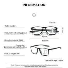 Load image into Gallery viewer, Smart Photochromic Presbyopia Glasses TR90 Sports Progressive Multifocal Reading Eyeglasses Finished Near Far Bifocal Eyewear
