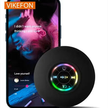 Load image into Gallery viewer, VIKEFON Portable Bluetooth Audio Ipx4 Waterproof Led Lights Bathroom Outdoor Large Suction Cup Can Be Adsorbed Wall Speaker
