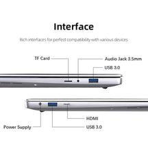 Load image into Gallery viewer, Xiaman Ultra Slim Windows 11 Laptop Computer 14.1" 12GB RAM 1TB SSD Intel Atom A3950 Notebook 1920*1080 Office Study Computer PC
