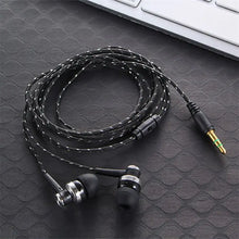 Load image into Gallery viewer, Double Earpiece 3.5mm Wired In-ear Stereo Bass Earphone Nylon Weave Cable Headset For Smartphone Laptop Gifts
