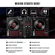 Load image into Gallery viewer, Mix-track Platinum FX - DJ Controller For Serato DJ with 4 Deck Control, DJ Mixer, Built-in Audio Interface, Jog Wheel Displays
