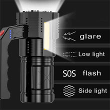 Load image into Gallery viewer, Portable LED Flashlight USB Rechargeable Waterproof 4-7 Core Handheld Lantern COB Led Flashlights for Outdoor Camping Hiking
