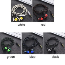 Load image into Gallery viewer, Double Earpiece 3.5mm Wired In-ear Stereo Bass Earphone Nylon Weave Cable Headset For Smartphone Laptop Gifts
