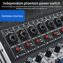 Load image into Gallery viewer, 8/12 Channel Digital Mixer Audio Console 100 DSP Effects Bluetooth USB MP3 DJ Reverberation Sound Mixing Console
