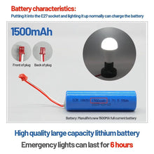 Load image into Gallery viewer, LED Rechargeable Bulb Light E27 7W 1500mAh Emergency Bulb 220V 110V for Home Power Outdoor Camping Failure Porch Garden Lamp
