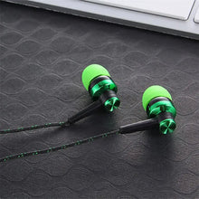 Load image into Gallery viewer, Double Earpiece 3.5mm Wired In-ear Stereo Bass Earphone Nylon Weave Cable Headset For Smartphone Laptop Gifts
