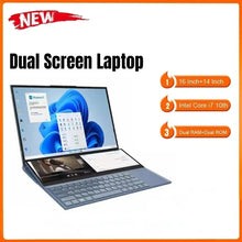 Load image into Gallery viewer, Dual Screen Laptop 16.1 Inch + 14.1 Inch Touch Screen Core i7 10750H Processor Gaming Laptop DDR4 16/32GB SSD Notebook Computer
