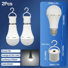 Load image into Gallery viewer, LED Rechargeable Bulb Light E27 7W 1500mAh Emergency Bulb 220V 110V for Home Power Outdoor Camping Failure Porch Garden Lamp
