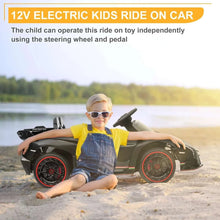 Load image into Gallery viewer, Electric car Kids Ride On Car,kids Electric Car with Remote Control Dual Drive 12V 4.5AH with 2.4G Remote Control Sports Car bla
