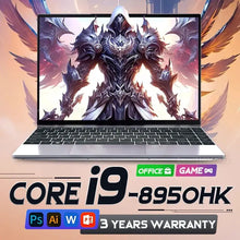 Load image into Gallery viewer, 2025 Portable Gaming Laptop Computer Windows 11 Intel Core i9 8950HK 16GB DDR4 1TB 2TB SSD 1920*1080P Office Gaming PC Notebook
