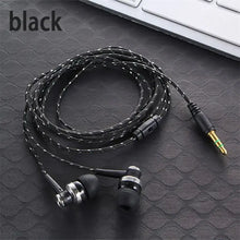 Load image into Gallery viewer, Double Earpiece 3.5mm Wired In-ear Stereo Bass Earphone Nylon Weave Cable Headset For Smartphone Laptop Gifts
