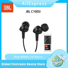 Load image into Gallery viewer, JBL C100SI In-Ear Wired Stereo Headphones for Online Classes, Meetings, Gaming, Laptop Use, with Microphone for Calls, Airy
