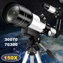 Load image into Gallery viewer, Professional Astronomical Telescope F30070 Monocular 150 Times Zoom HD Night Vision  View Moon Star  AZM70300 Stargazing
