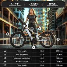 Load image into Gallery viewer, Electric Bike for Adults, 750W,52V 21Ah 32MPH, 50-60Miles Range 26”Fat Tire Electric Bike Beach Snow Mountain Bike,Electric Bike
