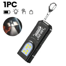 Load image into Gallery viewer, Powerful Mini COB LED Keychain Flashlight USB C Rechargeable Hanging Work Light Waterproof Keyring Camping Walking Pocket Lamp
