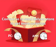 Load image into Gallery viewer, Contact us to send Belyoo store to get more surprises with coins and rewards in a colorful gift box.
