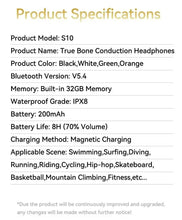 Load image into Gallery viewer, SONY Swimming Earphone Bone Conduction Headphones Bluetooth 5.4 Wireless 32GB MP3 Player with Mic IPX8 Waterproof Sports Headset
