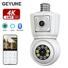 Load image into Gallery viewer, 8MP E27 Bulb WiFi Camera 4K Dual Lens Dual Screen Cam Auto Tracking Two Way Audio Night Vision CCTV Security Protection ICSEE
