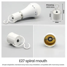 Load image into Gallery viewer, LED Rechargeable Bulb Light E27 7W 1500mAh Emergency Bulb 220V 110V for Home Power Outdoor Camping Failure Porch Garden Lamp
