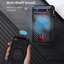 Load image into Gallery viewer, Men Vintage Leather Wallet RFID Blocking Aluminum Auto Pop Up Credit Card Holder for Men
