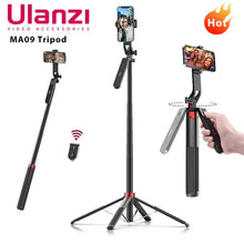 Load image into Gallery viewer, Ulanzi MA09 1.8m Selfie Stick Tripod for iPhone 11 12 13 14 15 Pro Max Phone with Remote Control with Panoramic Ball head Holder
