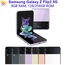 Load image into Gallery viewer, Samsung Galaxy Z Flip 3 Z Flip3 5G F711U1 F711N F711B 6.7&quot; NFC Snapdragon Original Unlocked Foldable 95% New Cell Phone
