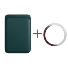 Load image into Gallery viewer, For Magsafe Magnetic Card Holder Case For iPhone 13 11 12 Pro MAX mini Leather Wallet Cover XR XS MAX Card phone Bag Adsorption - Magnetic Card Holder - Dark Green
