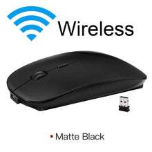 Load image into Gallery viewer, Wireless Mouse Bluetooth Rechargeable Mouse Wireless Computer Silent Mause Ergonomic Mini Mouse USB Optical Mice For PC laptop - 2.4Ghz mate black - China
