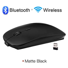 Load image into Gallery viewer, Wireless Mouse Bluetooth Rechargeable Mouse Wireless Computer Silent Mause Ergonomic Mini Mouse USB Optical Mice For PC laptop - Bluetooth black - China
