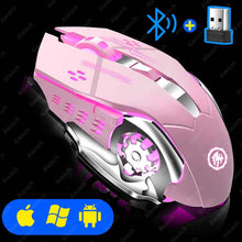 Load image into Gallery viewer, Rechargeable Wireless Mouse Gaming Computer Silent Bluetooth Mouse USB Mechanical E-Sports Backlight PC Gamer Mouse For Computer - Pink - China
