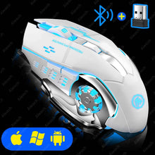 Load image into Gallery viewer, Rechargeable Wireless Mouse Gaming Computer Silent Bluetooth Mouse USB Mechanical E-Sports Backlight PC Gamer Mouse For Computer - White - China
