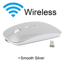 Load image into Gallery viewer, Wireless Mouse Bluetooth Rechargeable Mouse Wireless Computer Silent Mause Ergonomic Mini Mouse USB Optical Mice For PC laptop - 2.4Ghz Smooth silver - China
