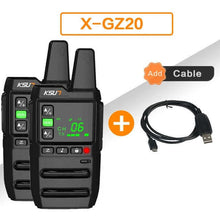 Load image into Gallery viewer, Walkie Talkie 2 Pcs Wireless Set Ham Amateur Radio Receiver Station Pmr Two-way Radio With Free Programming Software KSUN GZ20 - China - GZ20 2PCS CABLE
