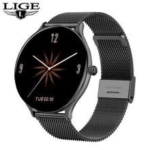 Load image into Gallery viewer, LIGE Women Smart Watch Woman Fashion Watch Heart Rate Sleep Monitoring For Android IOS 2022 New Waterproof Ladies Smartwatch+Box - Black
