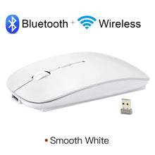 Load image into Gallery viewer, Wireless Mouse Bluetooth Rechargeable Mouse Wireless Computer Silent Mause Ergonomic Mini Mouse USB Optical Mice For PC laptop - Bluetooth white - China
