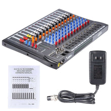 Load image into Gallery viewer, 120S-USB 12 Channels Mic Line Audio Mixer Mixing Console Wireless BT Connection USB XLR Input 3-band EQ 48V Phantom Power
