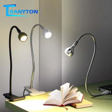 Load image into Gallery viewer, USB Power Clip Holder LED Book Light Desk Lamp 1W Flexible LED Reading Book Lamp Switch On/Off Table Lamp for Bedroom Study Room
