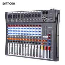 Load image into Gallery viewer, 120S-USB 12 Channels Mic Line Audio Mixer Mixing Console Wireless BT Connection USB XLR Input 3-band EQ 48V Phantom Power - Default Title
