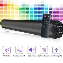 Load image into Gallery viewer, Wireless Bluetooth Sound bar Speaker System Super Power Sound Speaker Wired Wireless Surround Stereo Home Theater TV Projector
