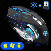 Load image into Gallery viewer, Rechargeable Wireless Mouse Gaming Computer Silent Bluetooth Mouse USB Mechanical E-Sports Backlight PC Gamer Mouse For Computer - Black - China
