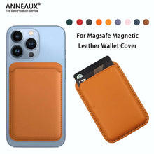 Load image into Gallery viewer, For Magsafe Magnetic Card Holder Case For iPhone 13 11 12 Pro MAX mini Leather Wallet Cover XR XS MAX Card phone Bag Adsorption
