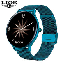 Load image into Gallery viewer, LIGE Women Smart Watch Woman Fashion Watch Heart Rate Sleep Monitoring For Android IOS 2022 New Waterproof Ladies Smartwatch+Box - Blue
