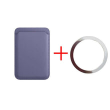 Load image into Gallery viewer, For Magsafe Magnetic Card Holder Case For iPhone 13 11 12 Pro MAX mini Leather Wallet Cover XR XS MAX Card phone Bag Adsorption - Magnetic Card Holder - Purple
