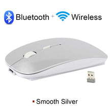 Load image into Gallery viewer, Wireless Mouse Bluetooth Rechargeable Mouse Wireless Computer Silent Mause Ergonomic Mini Mouse USB Optical Mice For PC laptop - Bluetooth silver - China
