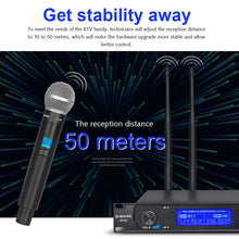 Load image into Gallery viewer, Wireless Microphone G-MARK G440 Professional Four-Channel Handheld Microphone for Karaoke Stage Performance Church Wedding
